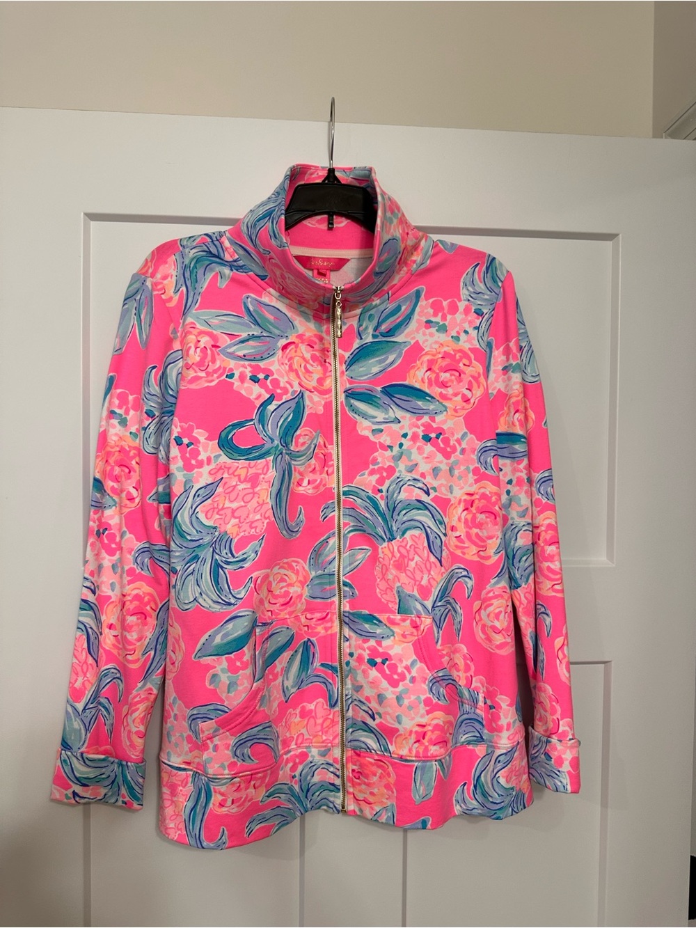 Lilly Pulitzer Bright Pink Floral Zip-Up Jacket